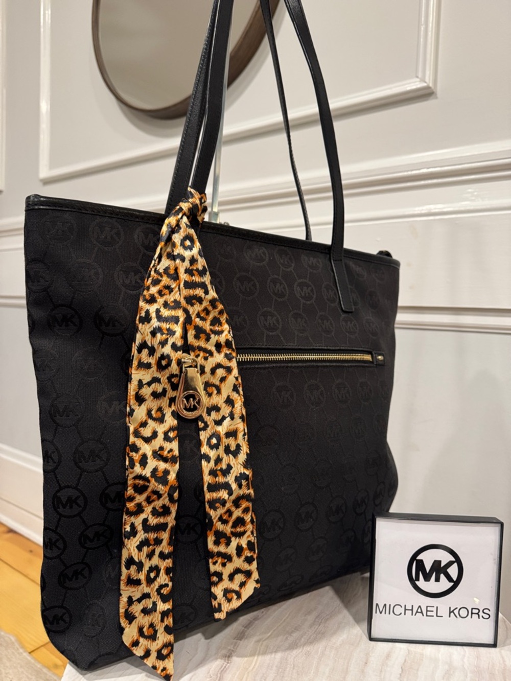 Michael Kors Bag Bennet Black Signature Logo Tote